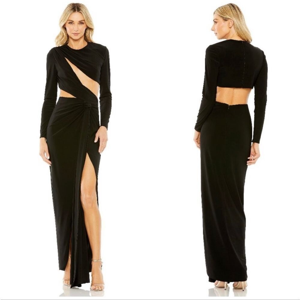 Mac Duggal Cut-Out Long Black Formal Dress: 27426 NWT Size 2